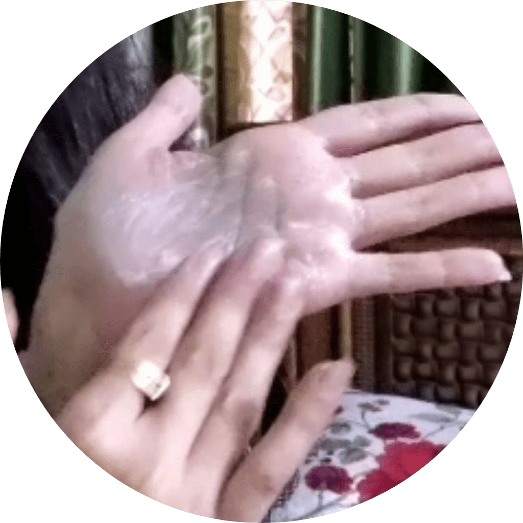 STEP - 1Take some Herblicks scrub grit on your hand & mix with Herblicks body wash